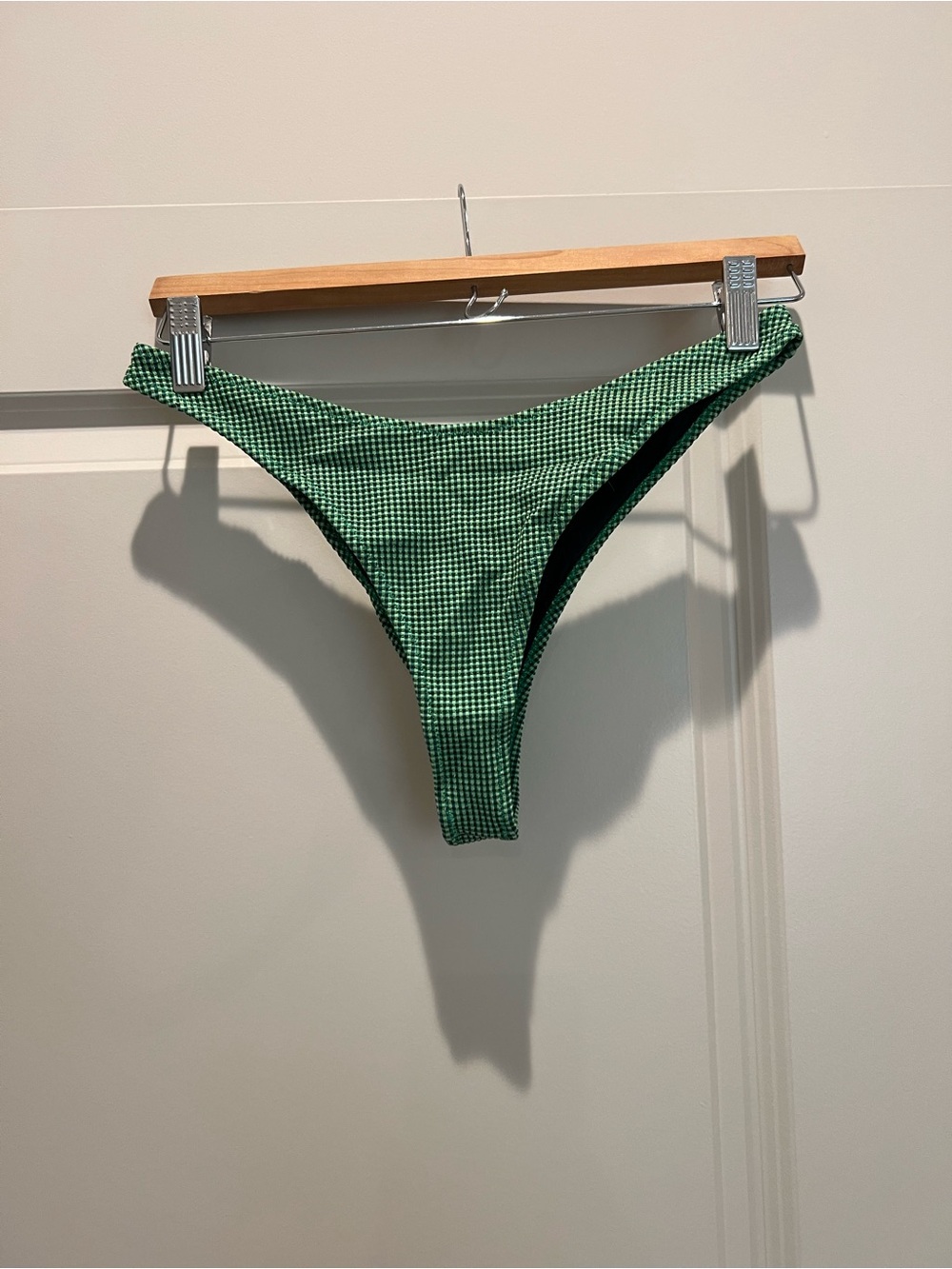Green Gingham High-Cut Bikini Bottom - Tropic of C